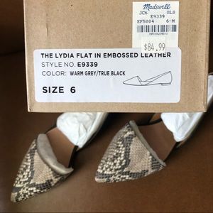 Madewell Lydia Flat in Embossed Leather